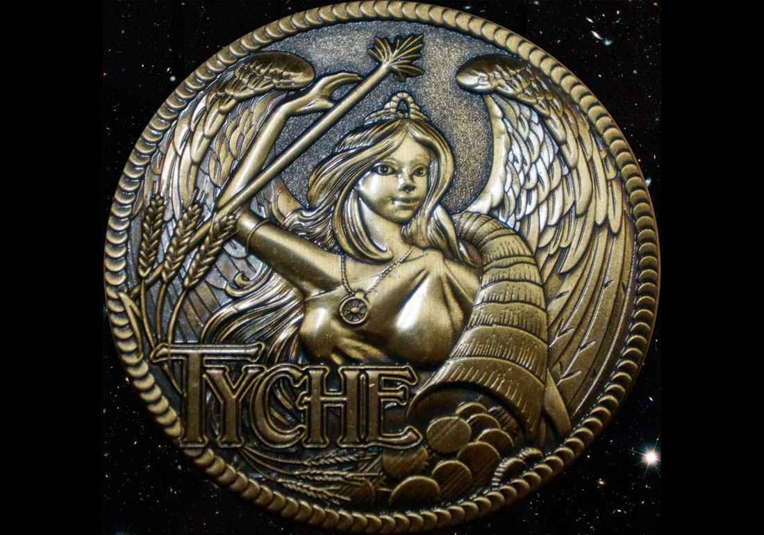 Objet de collection très rare introuvable, déesse goddess Tyché de la mythologie grecque déesse du hasard et de la chance. arvimedia guy degoutt